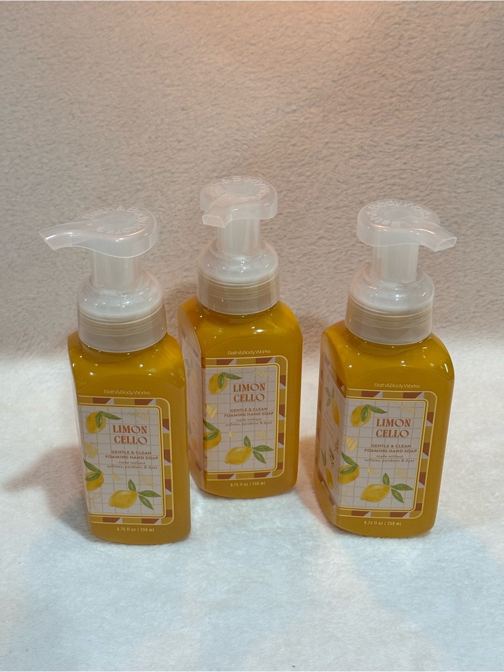 Bath & Body Works Limoncello Foaming Hand Soap - Yellow set of 3